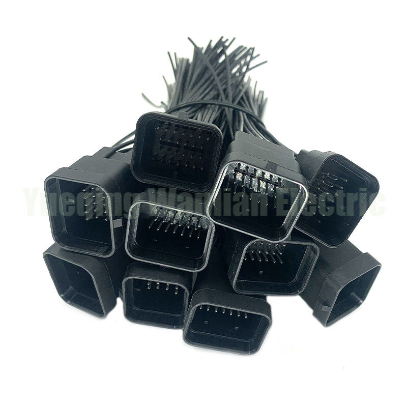 26 pinos WL2621-1.2-11 preto selado à prova d'água elétrico plugue do conector do chicote de fios automático